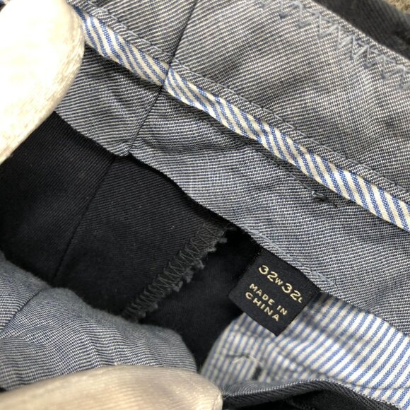 J. Crew Bowery Chino Pants Mens 32x32 Navy Blue Classic Fit Straight Falt Front - Picture 8 of 10